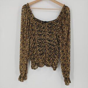 Jane and Delancey Ruched Chiffon Long Sleeve